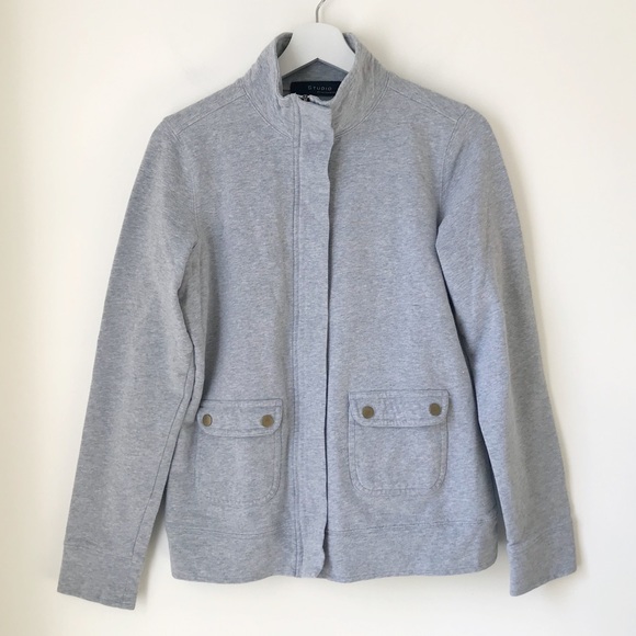 Cotton stretch zip up lightweight sweatshirt - Picture 6 of 14